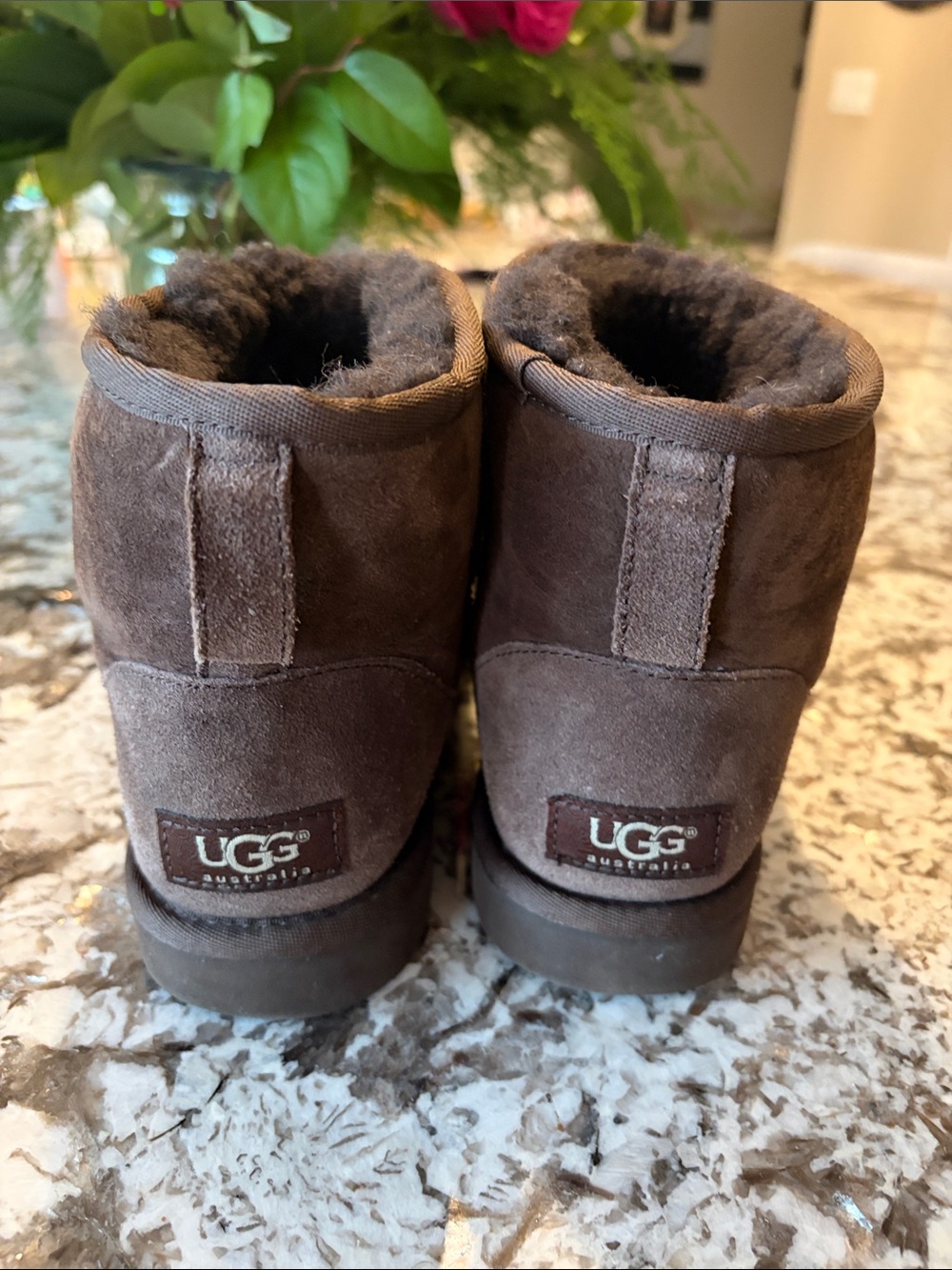 UGG Short Suede Boot in Dark Brown size 7